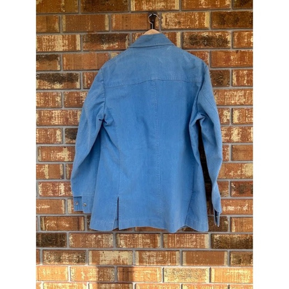 Vintage Blue Denim 2 Piece Set Shirt Jacket and Wide Leg Pants Mens Medium - Picture 7 of 7